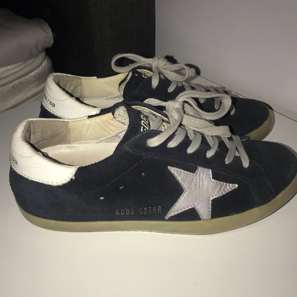 100% authentic navy suede golden goose sneakers
